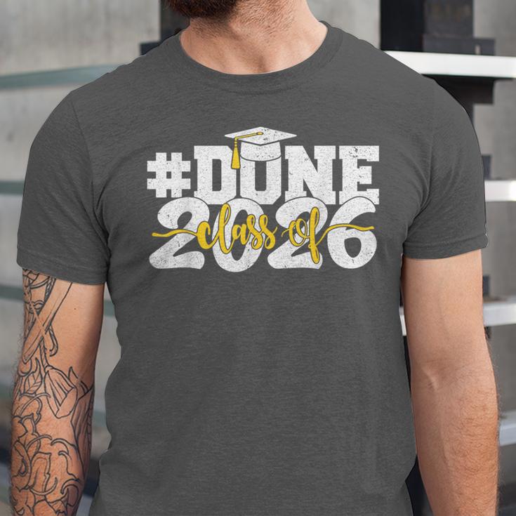 Done Class Of 2026 Graduation 2026 Senior Graduate School Unisex Jersey T-Shirt