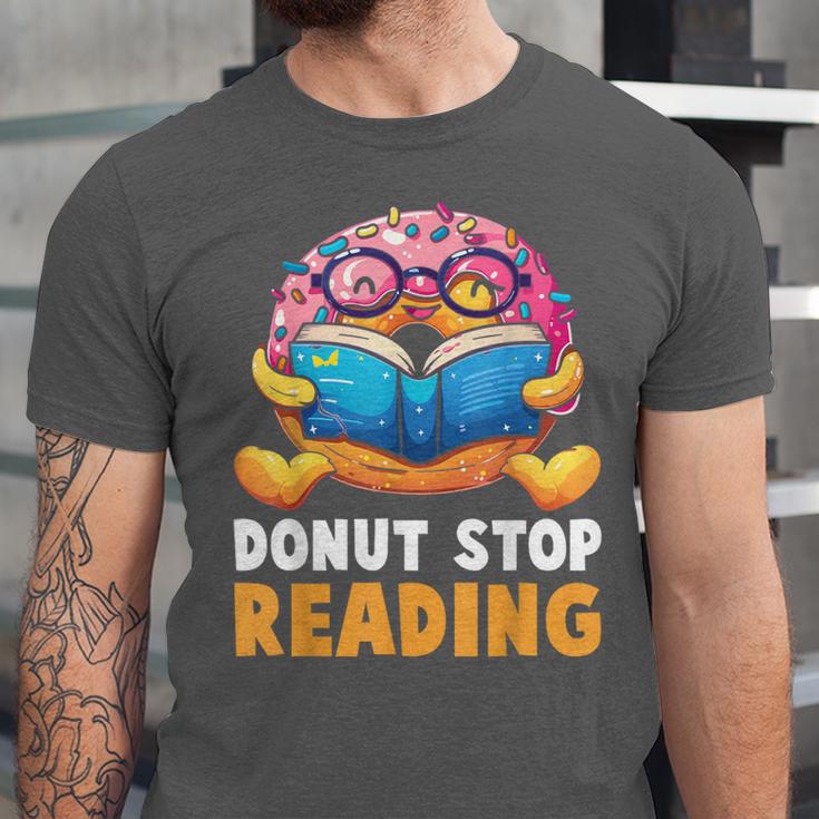 Donut Stop Reading Cute Book Reader Bookworm Donut Day Unisex Jersey T-Shirt Donut Stop Reading Cute Book Reader Bookworm Donut Day Unisex Jersey T-Shirt
