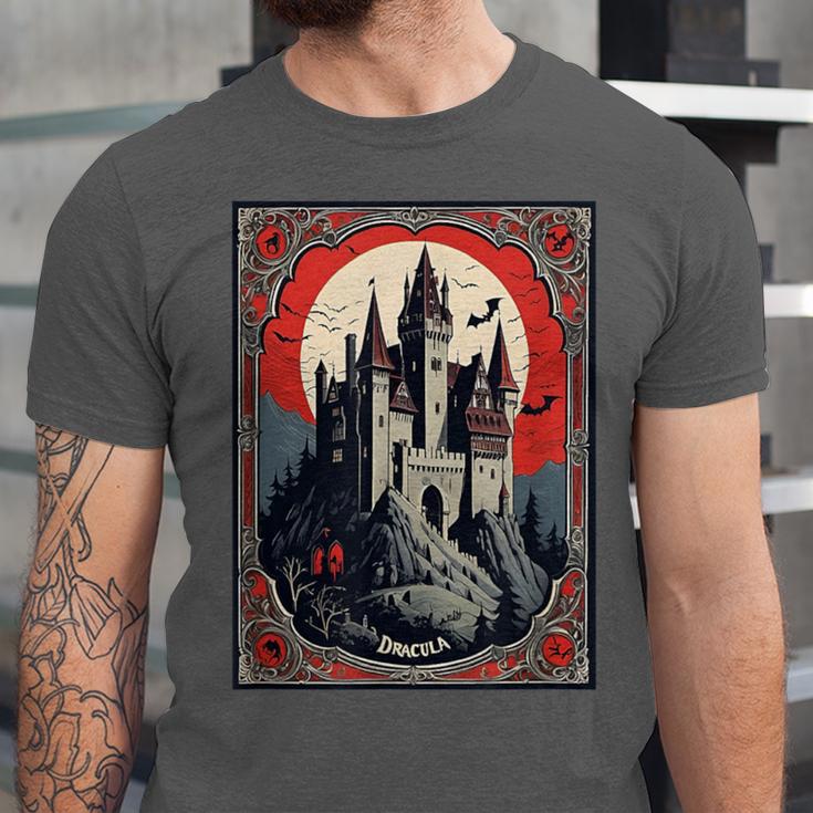 Dracula's Castle Book Cover Illustration Unisex Jersey T-Shirt Dracula's Castle Book Cover Illustration Unisex Jersey T-Shirt