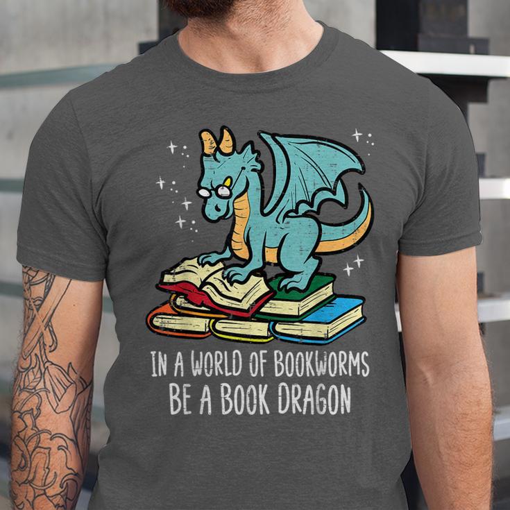 Be A Dragon Read Reading Book Librarian Men Women Kids Unisex Jersey T-Shirt