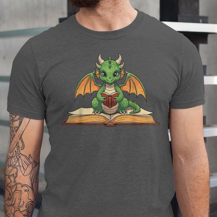 Dragon Reading Book Bookworm Unisex Jersey T-Shirt Dragon Reading Book Bookworm Unisex Jersey T-Shirt