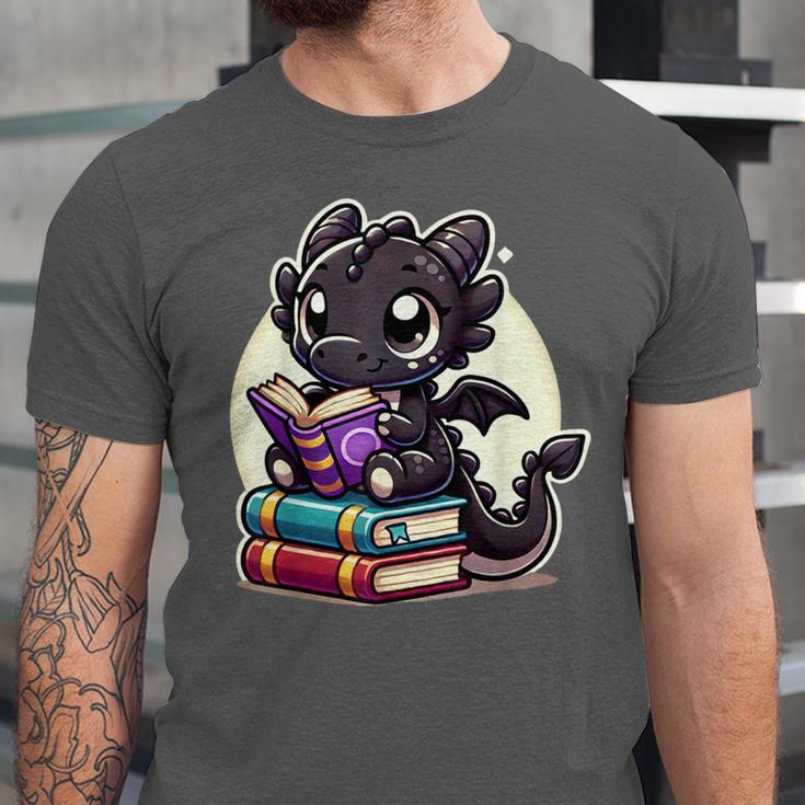Dragon Reading A Book Cute Bookworm Book Lover Unisex Jersey T-Shirt Dragon Reading A Book Cute Bookworm Book Lover Unisex Jersey T-Shirt