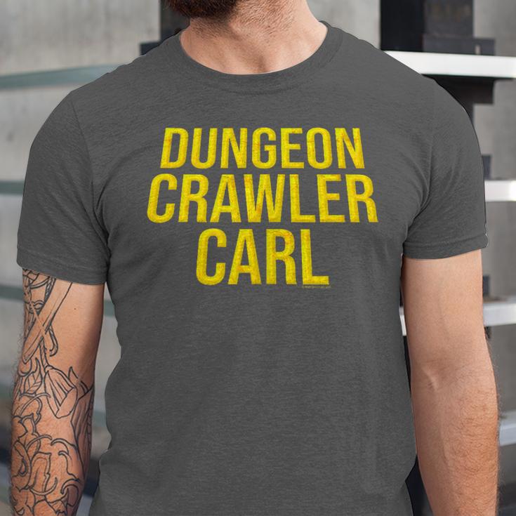 Dungeon Crawler Carl Yellow Text Logo LitRPG Series Book Unisex Jersey T-Shirt