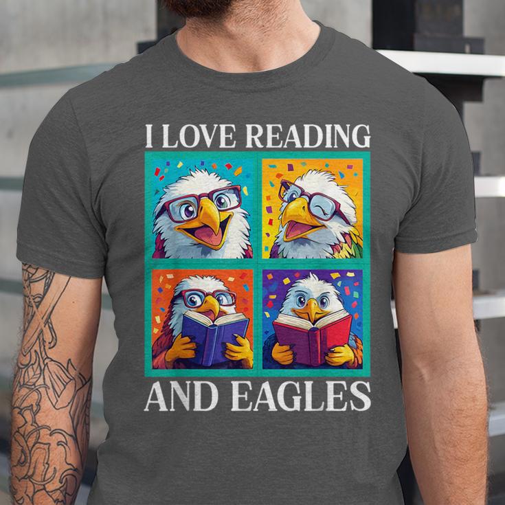 Eagle Love Reading And Eagles Child Book Lover Unisex Jersey T-Shirt