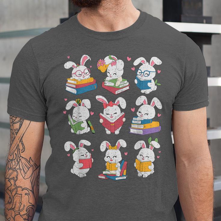 Easter Teacher Cute Bunny Reding Books Librarian Bookworm Unisex Jersey T-Shirt Easter Teacher Cute Bunny Reding Books Librarian Bookworm Unisex Jersey T-Shirt