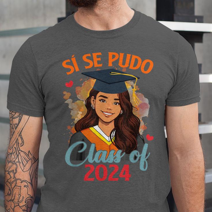 Educated Latina Graduation Day Grad Si Se Pudo Class Of 2024 Unisex Jersey T-Shirt