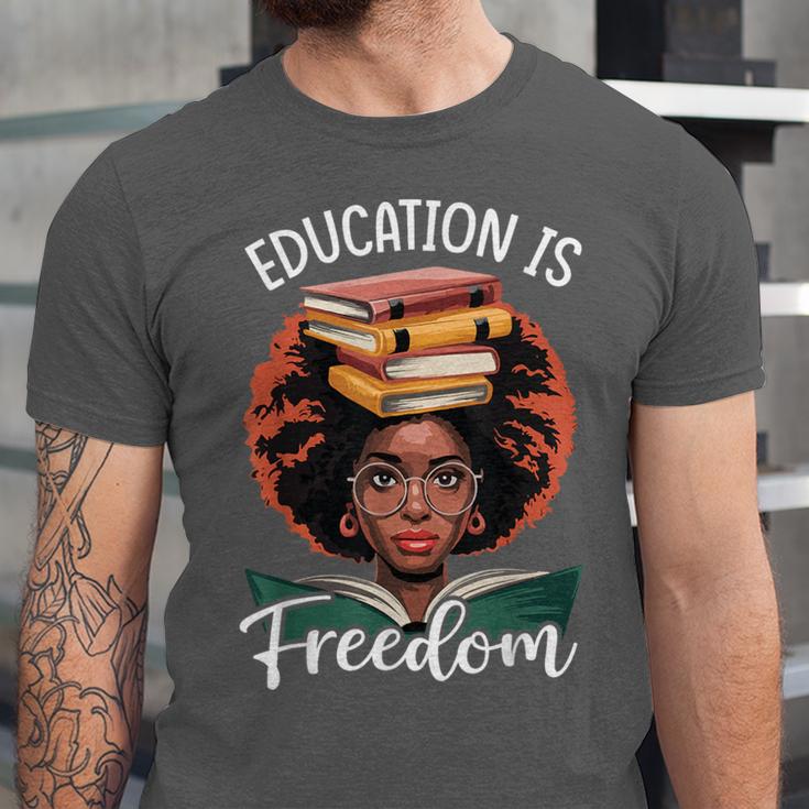 Education Is Freedom African Teacher Books Lovers Unisex Jersey T-Shirt