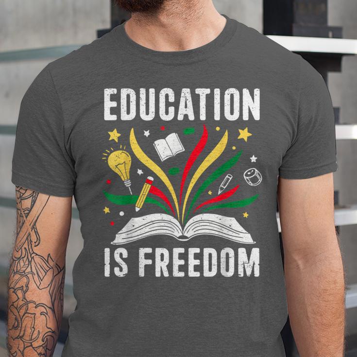 Education Is Freedom Books History Teacher Kids Unisex Jersey T-Shirt Education Is Freedom Books History Teacher Kids Unisex Jersey T-Shirt
