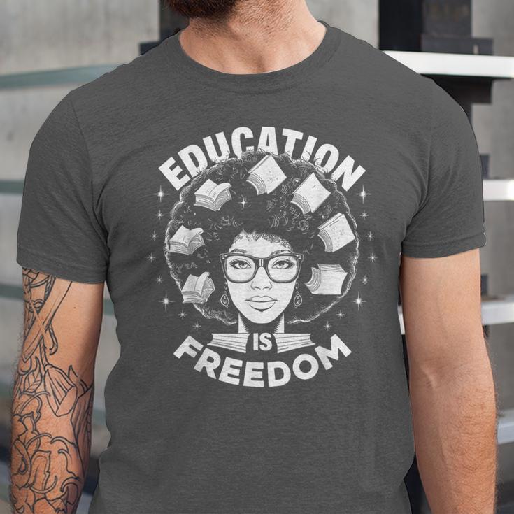 Education Is Freedom History Books African Pride Women Unisex Jersey T-Shirt