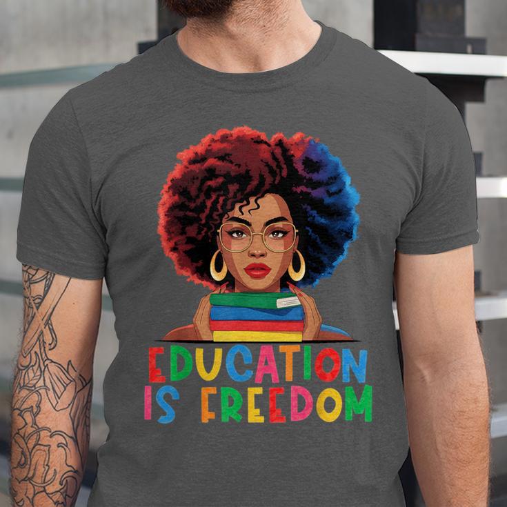 Education Is Freedom History Girl Women Book Lover Unisex Jersey T-Shirt Education Is Freedom History Girl Women Book Lover Unisex Jersey T-Shirt