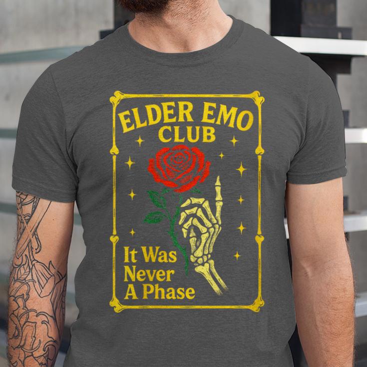 Elder Emo Club Emo Gothic Music Nostalgia Unisex Jersey T-Shirt Elder Emo Club Emo Gothic Music Nostalgia Unisex Jersey T-Shirt