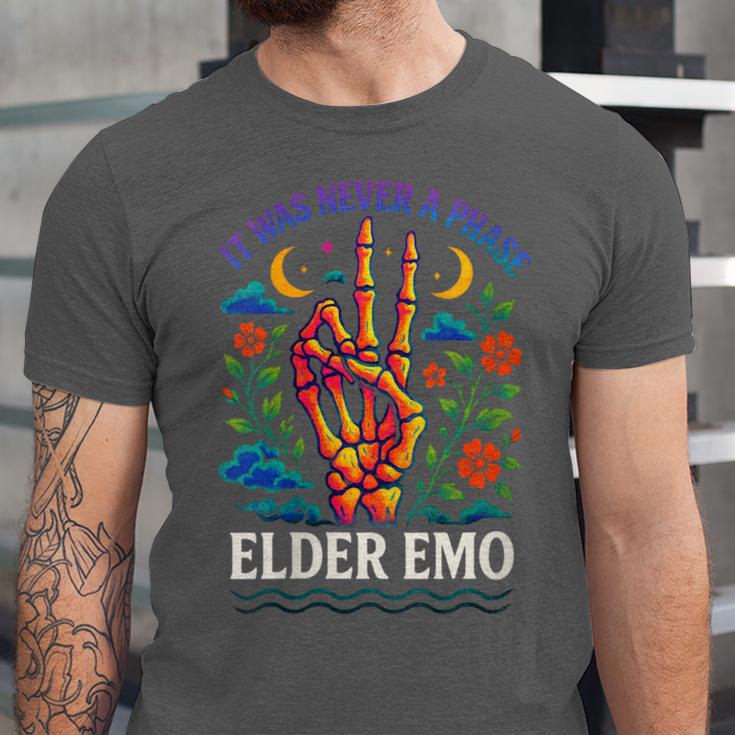 Elder Emo Nostalgia Skeleton Hand Unisex Jersey T-Shirt
