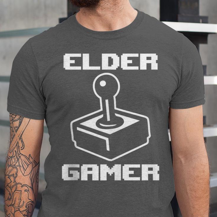 Elder Gamer Retro Video Game Nostalgia Old Gamer Unisex Jersey T-Shirt