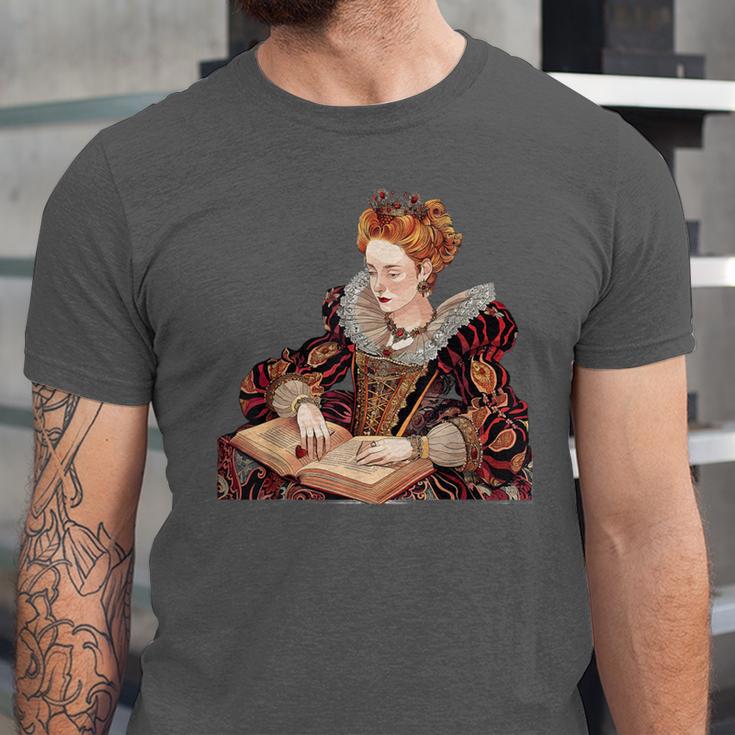 Elizabeth I Reading A Book Unisex Jersey T-Shirt
