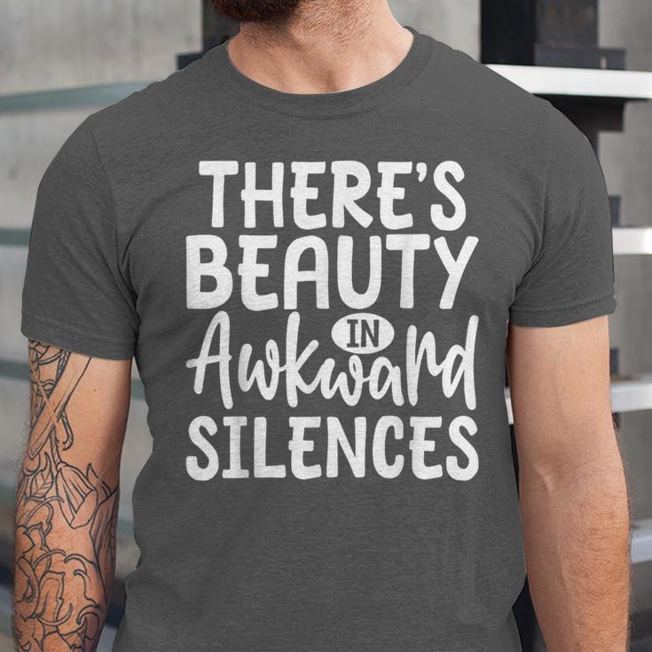 Embracing Awkward Silences Introvert Humor Antisocial Unisex Jersey T-Shirt