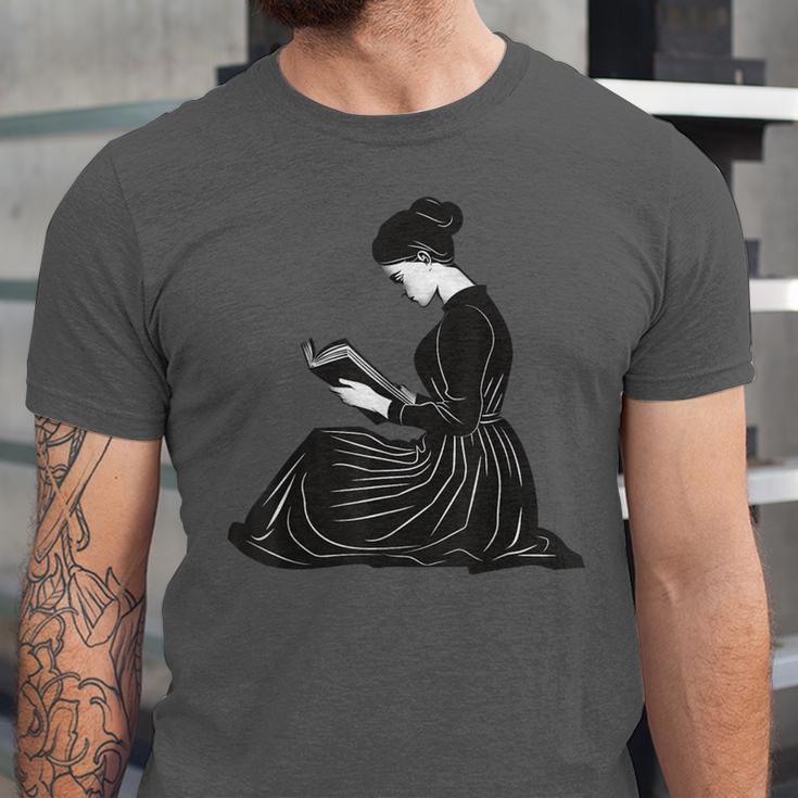 Emily Dickinson Reading A Book Unisex Jersey T-Shirt