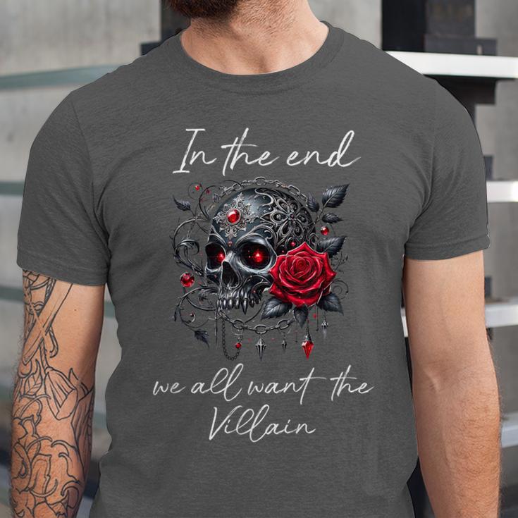 In The End We All Want The Villain Smutty Book Dark Romance Unisex Jersey T-Shirt In The End We All Want The Villain Smutty Book Dark Romance Unisex Jersey T-Shirt