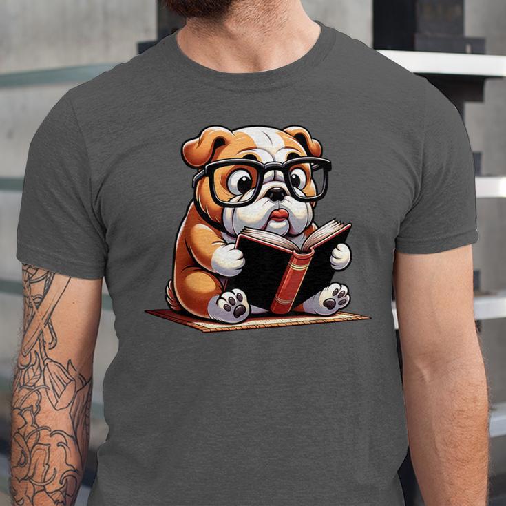 English Bulldog Reading a Book Dog For Men Women Girls Kids Unisex Jersey T-Shirt English Bulldog Reading a Book Dog For Men Women Girls Kids Unisex Jersey T-Shirt