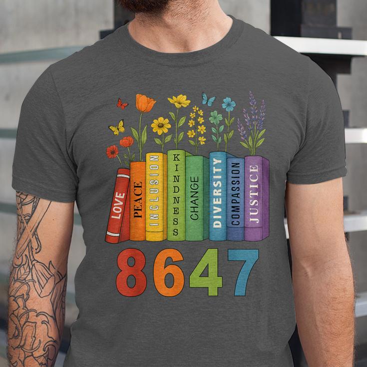 Equal Rights Book Flower Resist 86 47 Feminist Women Rights Unisex Jersey T-Shirt