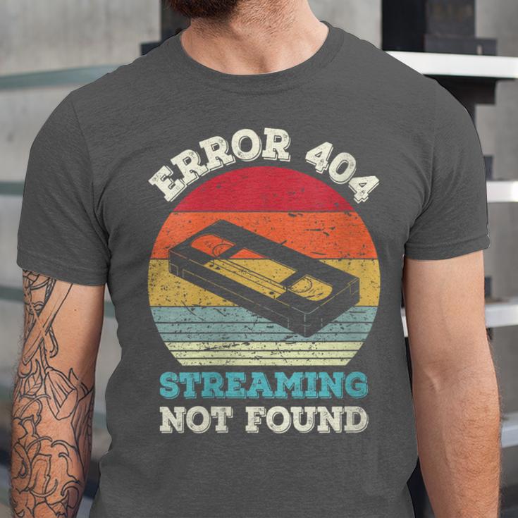 Error 404 Streaming Not Found Nostalgia VHS Retro Tape Unisex Jersey T-Shirt Error 404 Streaming Not Found Nostalgia VHS Retro Tape Unisex Jersey T-Shirt