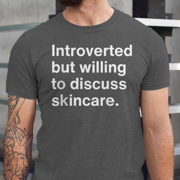 Esthetician Introverted Willing To Discuss Skincare Unisex Jersey T-Shirt Esthetician Introverted Willing To Discuss Skincare Unisex Jersey T-Shirt
