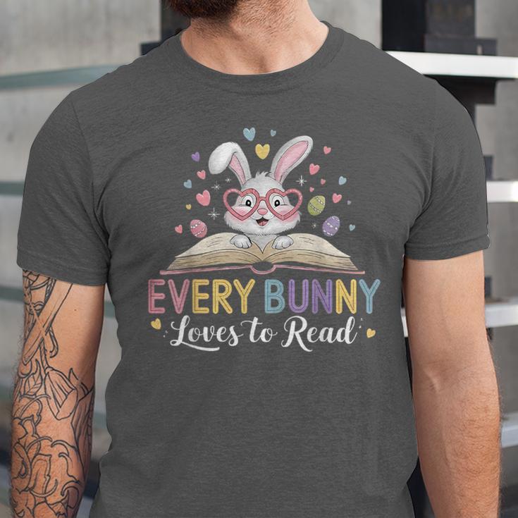 Every Bunny Loves To Read Book Lover Bookworm Rabbit Easter Unisex Jersey T-Shirt