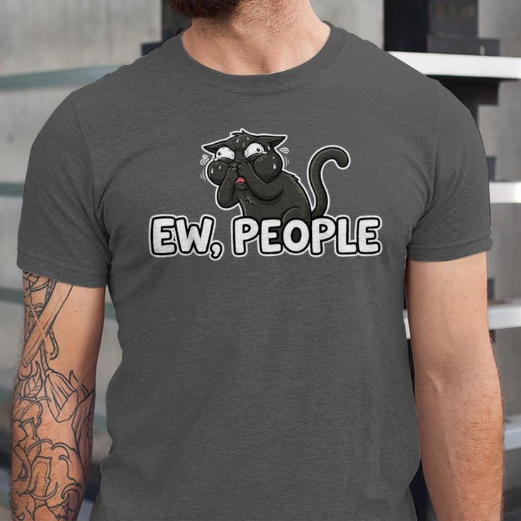 Ew People Cat Anti Social Introvert Unisex Jersey T-Shirt