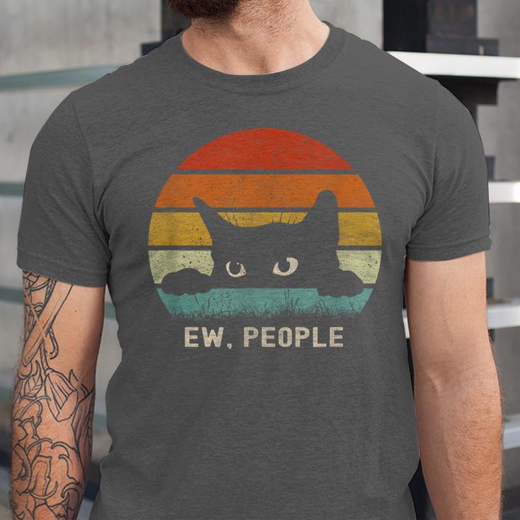 Ew People Retro Cat Cat Lover Introvert Unisex Jersey T-Shirt