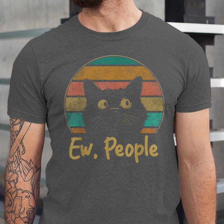 Ew People Retro Cat Lover Social Introvert Unisex Jersey T-Shirt Ew People Retro Cat Lover Social Introvert Unisex Jersey T-Shirt