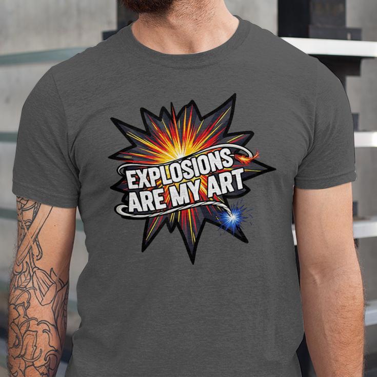 Explosions Are My Art Comic Book Boom Unisex Jersey T-Shirt