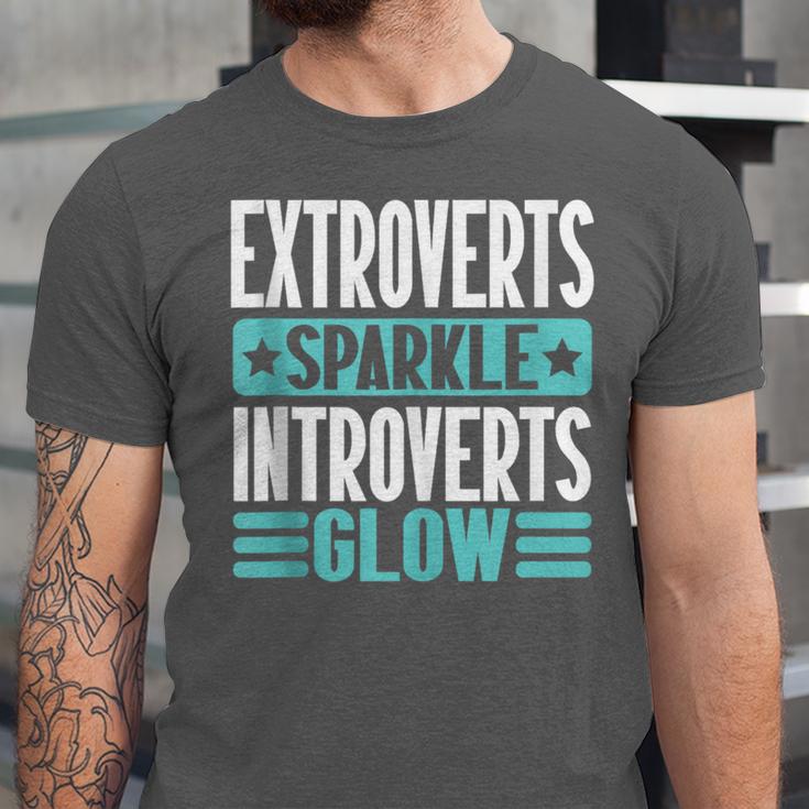 Extroverts Sparkle Introverts Glow Introvert Unisex Jersey T-Shirt