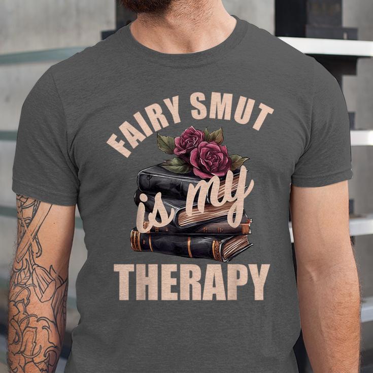 Fairy Smut Is My Therapy Romantasy Spicy Books Faerie Tales Unisex Jersey T-Shirt
