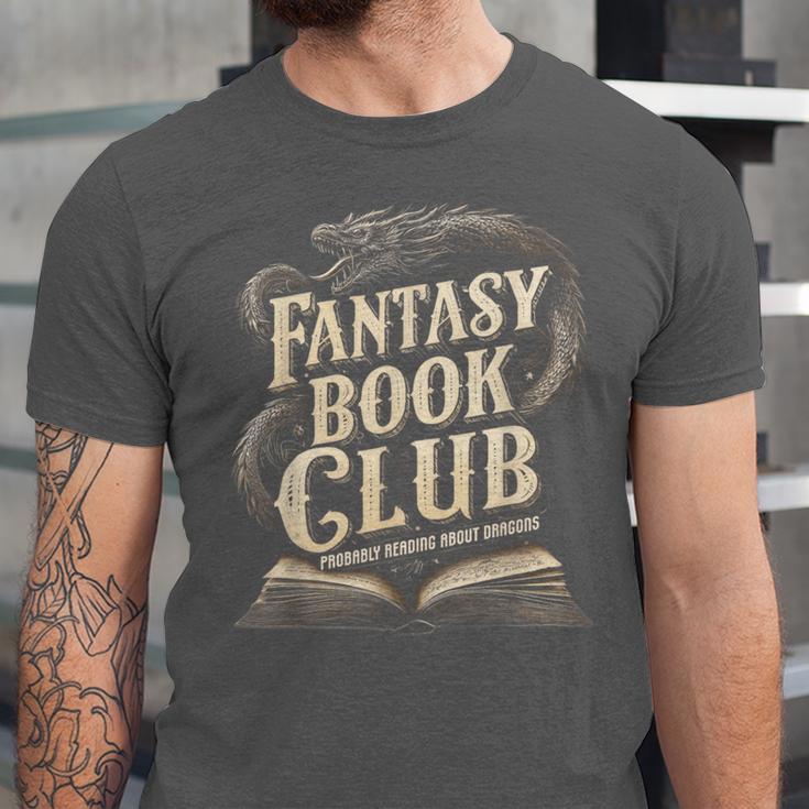 Fantasy Book Club Dragons For Women Men Or Kids Reading Unisex Jersey T-Shirt