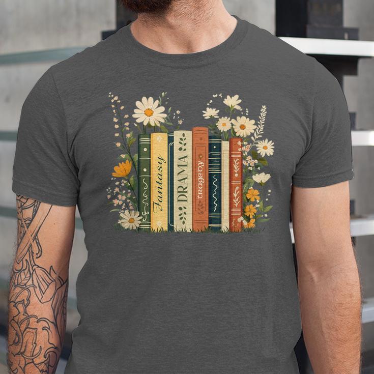 Fantasy Drama Tragedy Book Floral Subtle Unisex Jersey T-Shirt Fantasy Drama Tragedy Book Floral Subtle Unisex Jersey T-Shirt