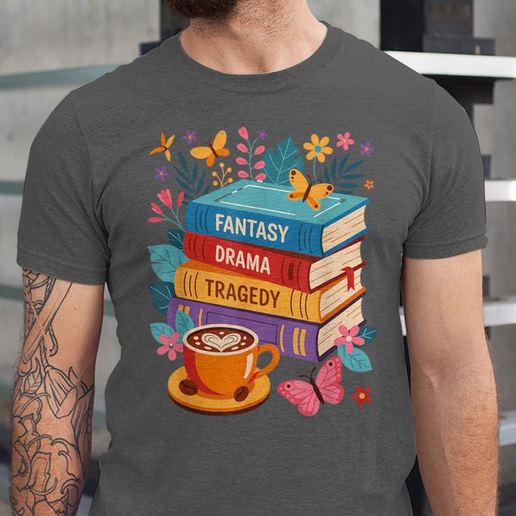 Fantasy Drama Tragedy Books Subtle Anti-Trump Unisex Jersey T-Shirt