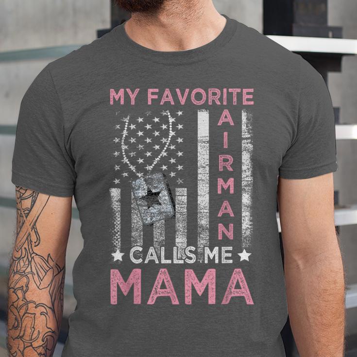 My Favorite Airman Calls Me Mama Airman Graduation Mom Unisex Jersey T-Shirt