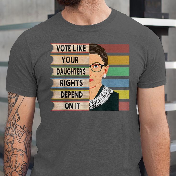 Feminist Ruth Bader Ginsburg RBG Quote Girl With Book Women Unisex Jersey T-Shirt
