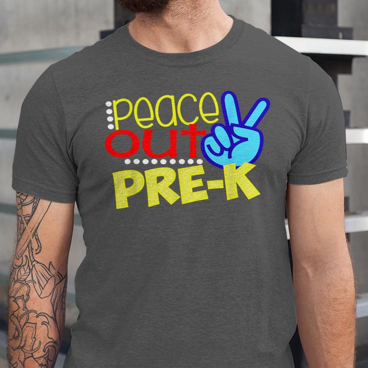 First Day Of School Shirt Peace Out Pre-K Graduation Kids So Unisex Jersey T-Shirt