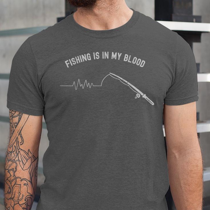 Fishing Is In My Blood I Love Fishing Introvert Unisex Jersey T-Shirt
