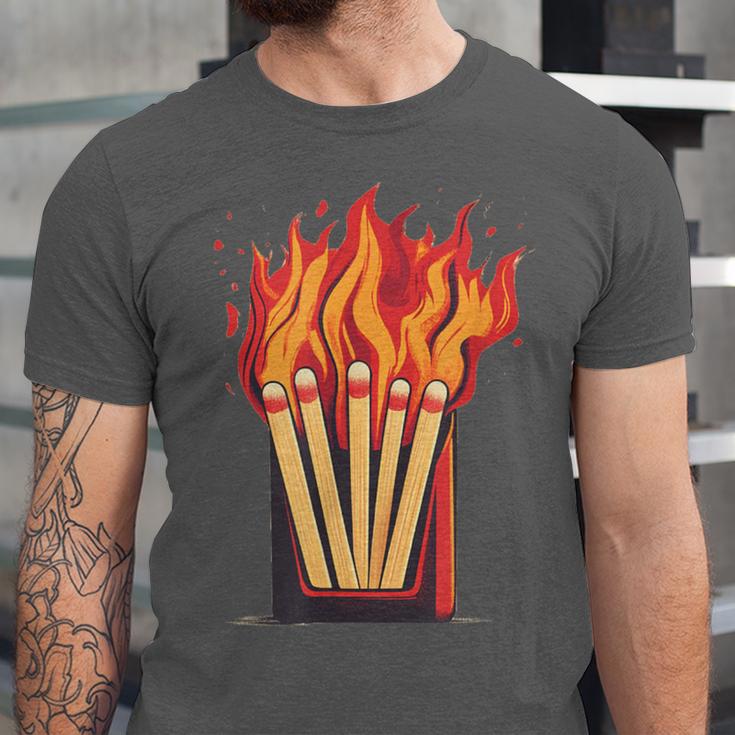 Flames And Lighter Costume For Matchbook Lovers Unisex Jersey T-Shirt