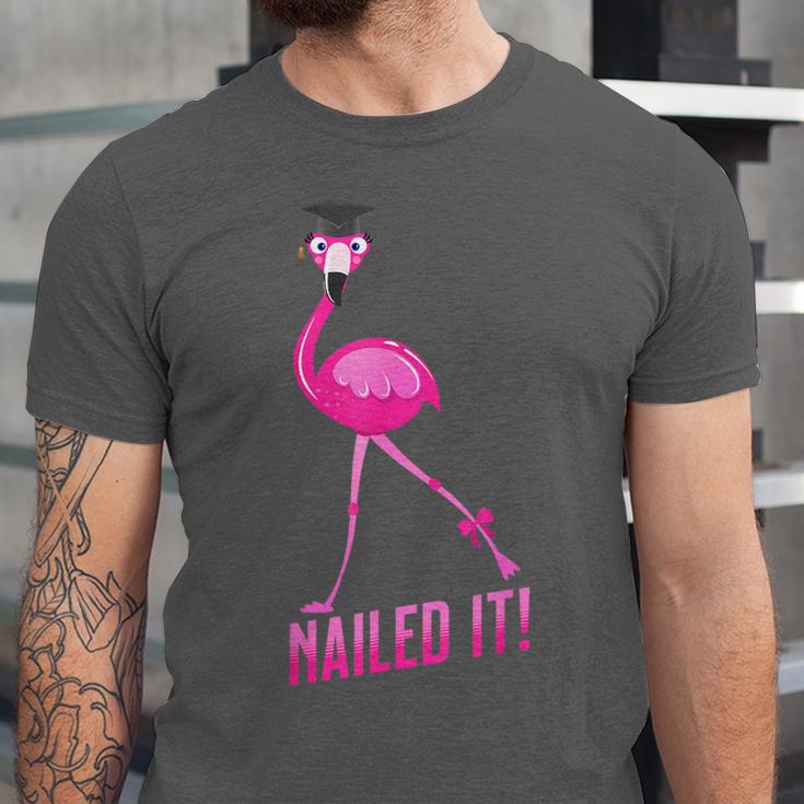 Flamingo Nailed It Graduation Flamingo Unisex Jersey T-Shirt