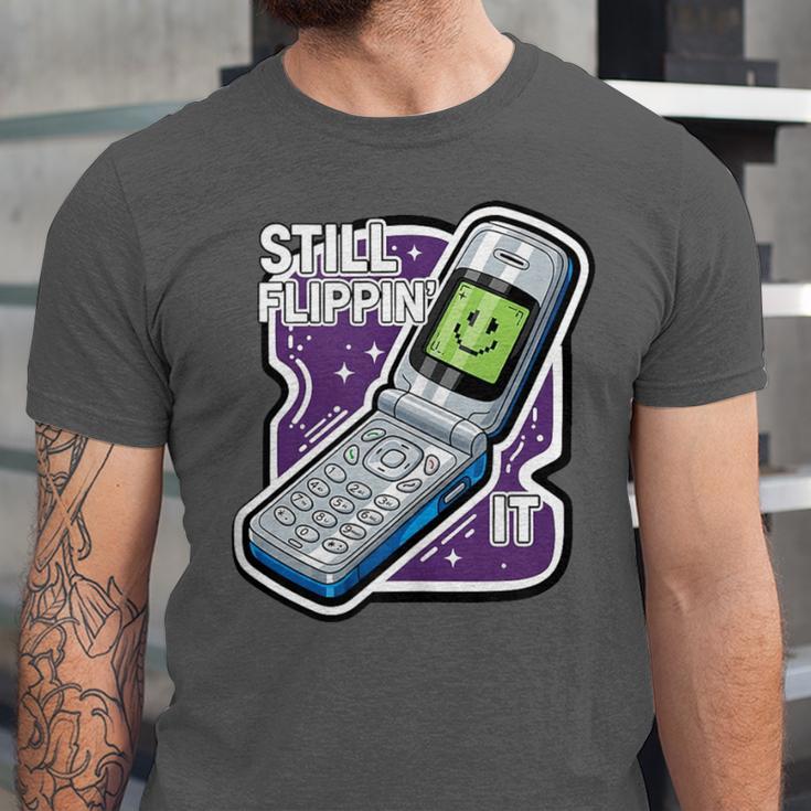 Still Flippin' It Retro Flip Phone 90s Y2K Nostalgia Unisex Jersey T-Shirt Still Flippin' It Retro Flip Phone 90s Y2K Nostalgia Unisex Jersey T-Shirt