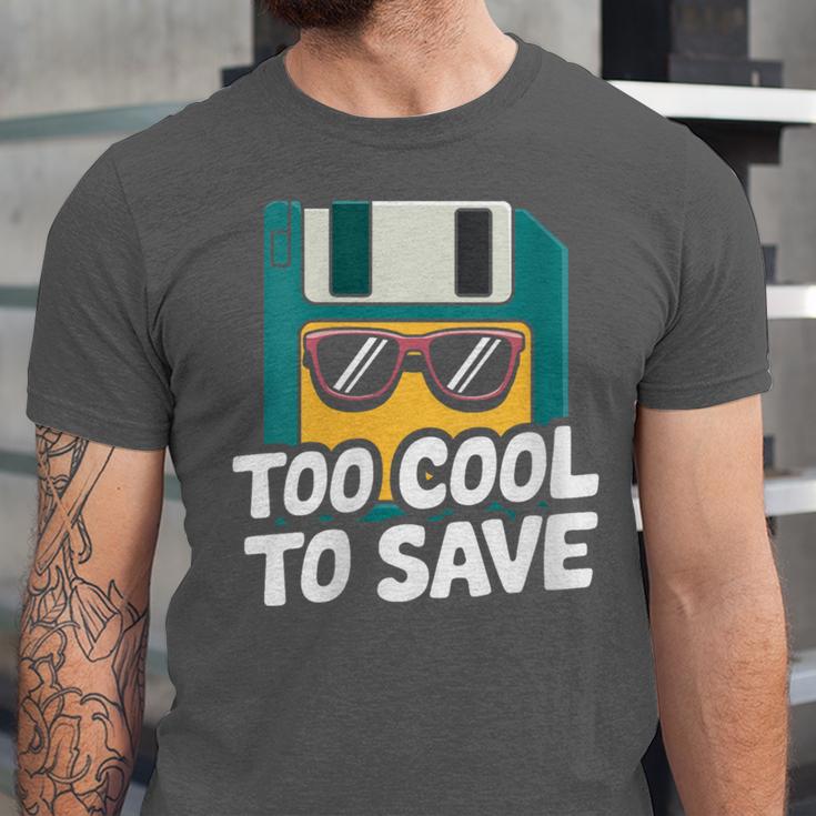 Floppy Disk Retro Tech Nostalgia Old School Computing Humor Unisex Jersey T-Shirt