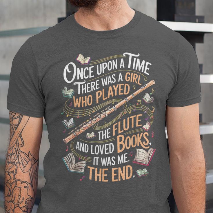 Flute And Books Marching Band Musician Flutist Flute Player Unisex Jersey T-Shirt