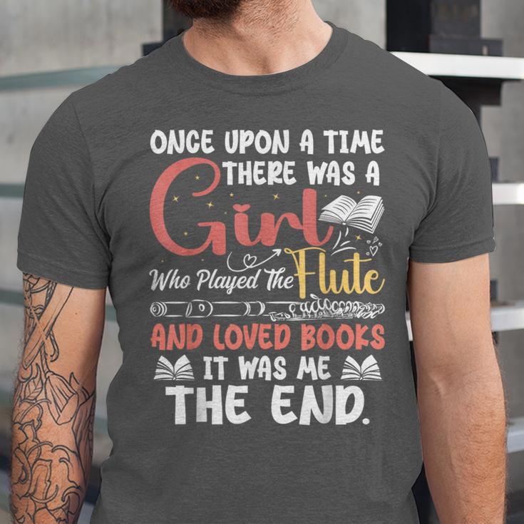 Flute Player Book Lover Flutist Marching Band Musician Flute Unisex Jersey T-Shirt