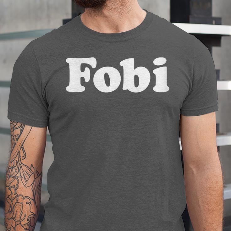 Fobi Fear Of Being Included Men Women Introvert Unisex Jersey T-Shirt Fobi Fear Of Being Included Men Women Introvert Unisex Jersey T-Shirt
