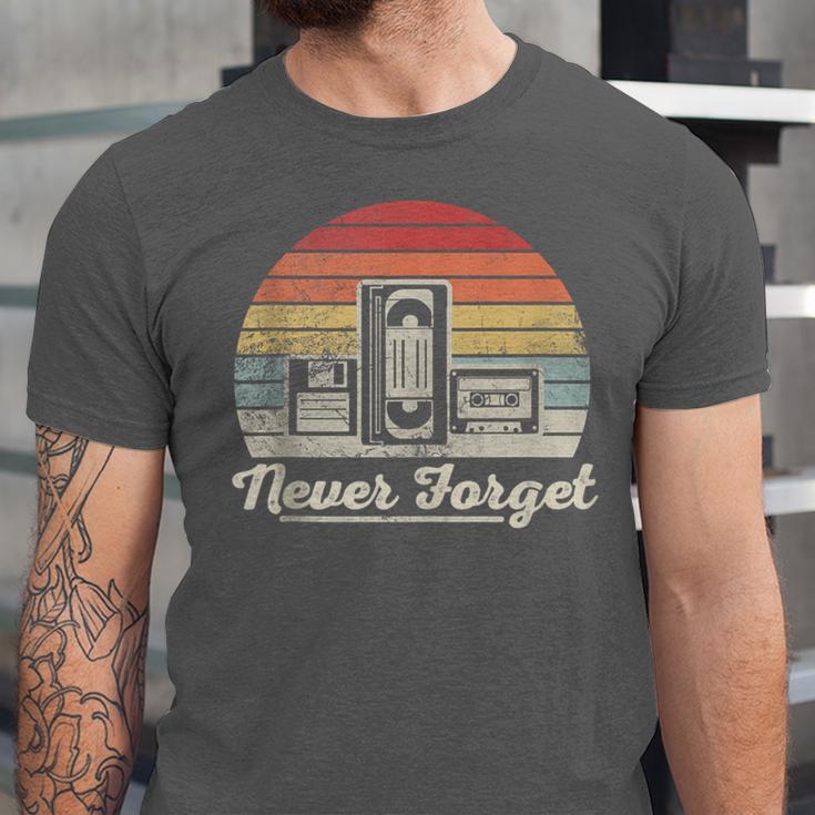 Never Forget Retro Nostalgia Vintage Cassette Unisex Jersey T-Shirt