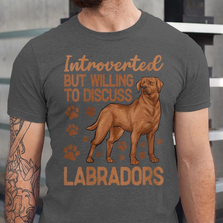 Fox Red Labrador Retriever Introvert Foxred Lab Unisex Jersey T-Shirt