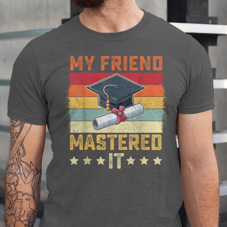My Friend Mastered It Master's Degree Graduation Vintage Unisex Jersey T-Shirt
