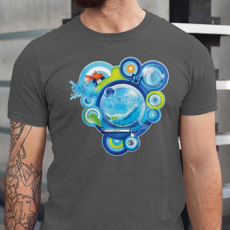 Frutiger Aero Metro Abstract Maximalism 2000s Nostalgia Unisex Jersey T-Shirt